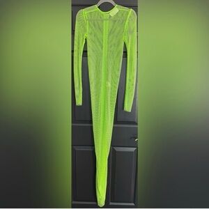 Bronx and Banco Vibrant Lime Long Sleeve Dress NWOT Sold out Color
